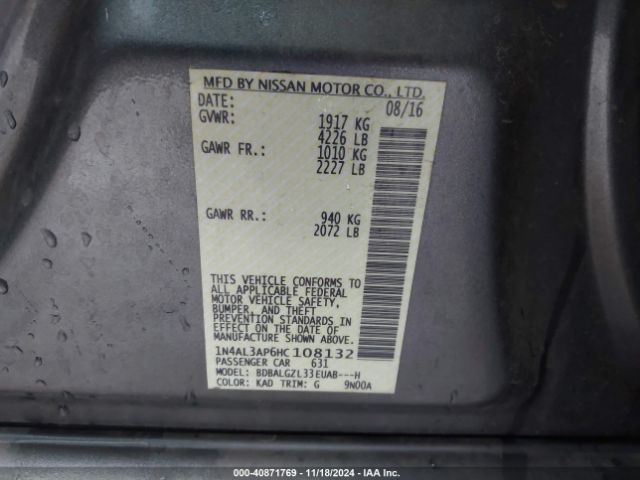 1N4AL3AP6HC108132 Nissan Altima 2.5 S