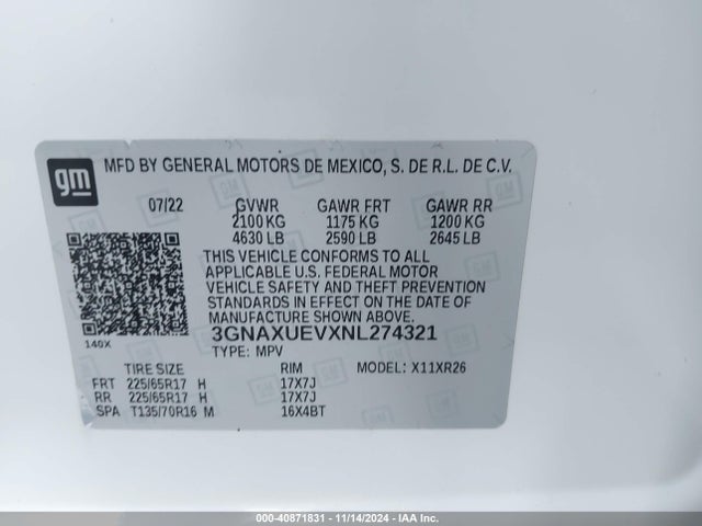 Chevrolet Equinox Awd Lt 2022 3GNAXUEVXNL274321 Image 9