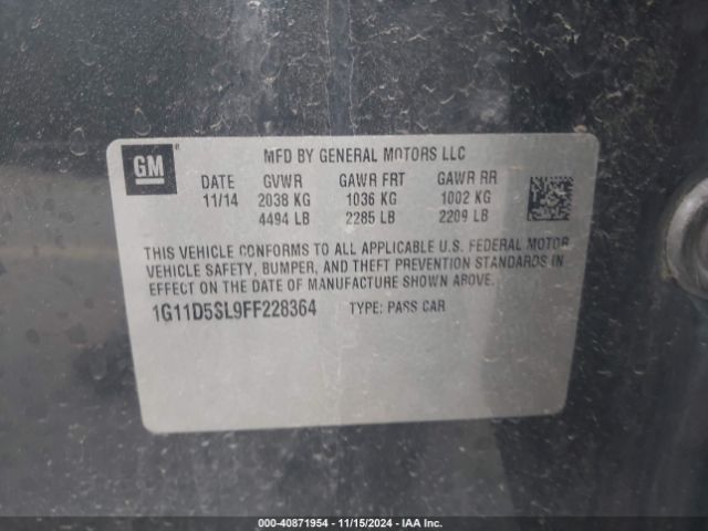 1G11D5SL9FF228364 Chevrolet MALIBU 2LT