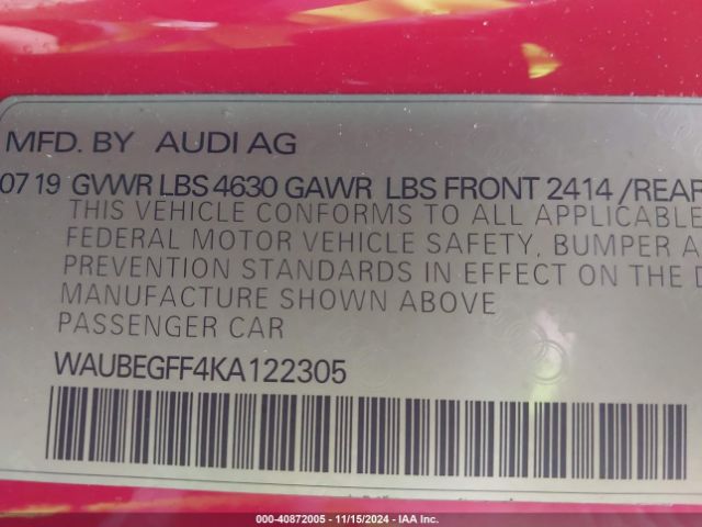 WAUBEGFF4KA122305 Audi A3 45 Premium