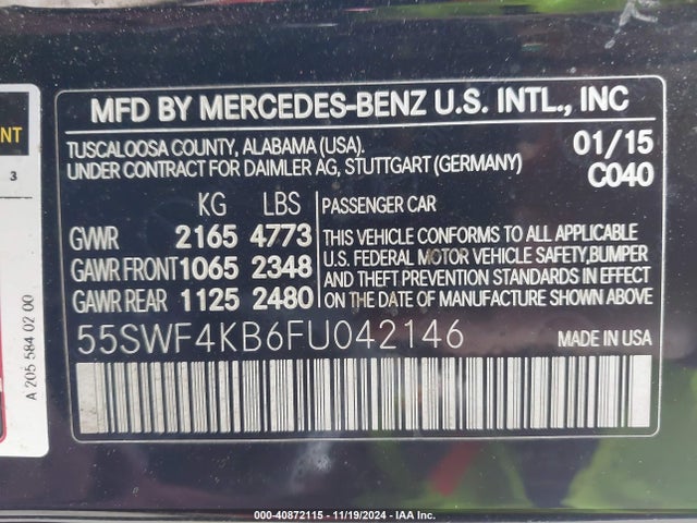 55SWF4KB6FU042146 Mercedes-Benz C 300 4matic/luxury 4matic/sport 4matic