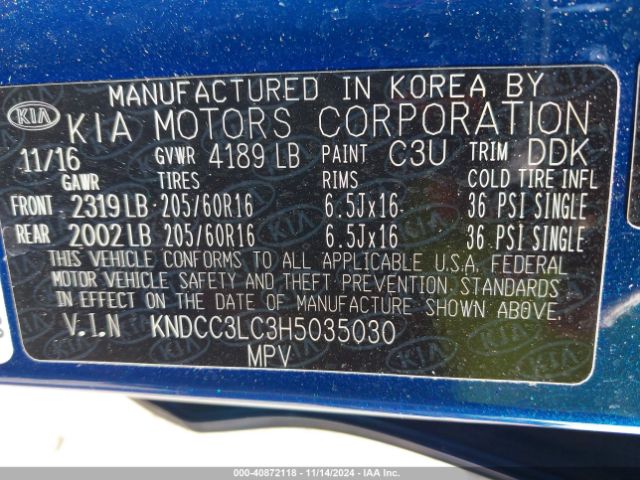 KNDCC3LC3H5035030 KIA NIRO EX