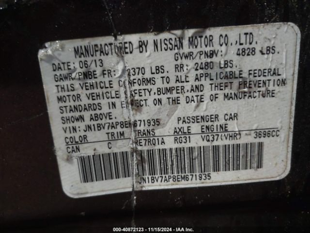 JN1BV7AP8EM671935 Infiniti Q50 Premium
