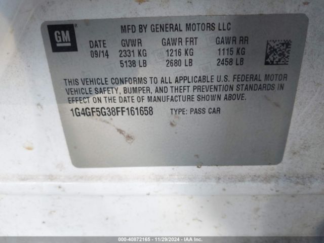 1G4GF5G38FF161658 Buick Lacrosse Premium Ii