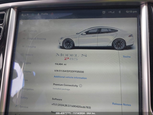 2013 TESLA MODEL S 5YJSA1DP2DFP25030 Photo 6