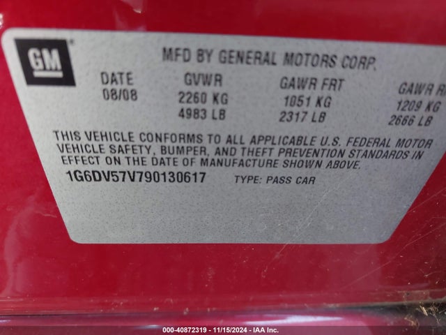 2009 CADILLAC CTS 1G6DV57V790130617 Photo 8