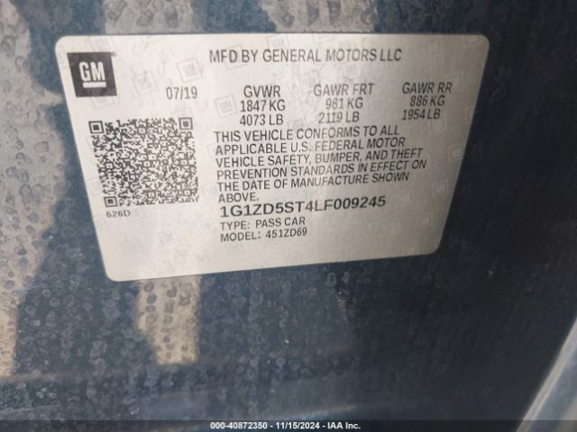 1G1ZD5ST4LF009245 Chevrolet Malibu Fwd Lt