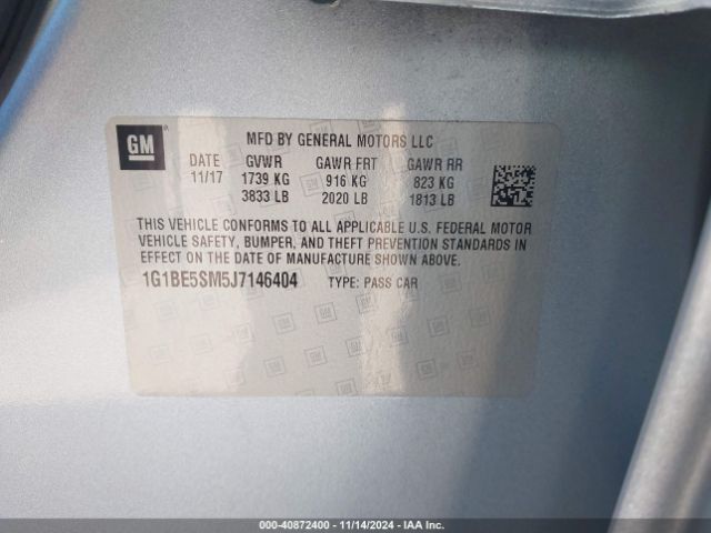 1G1BE5SM5J7146404 Chevrolet Cruze Lt Auto