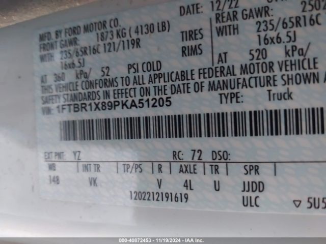 1FTBR1X89PKA51205 Ford Transit-250 Cargo Van