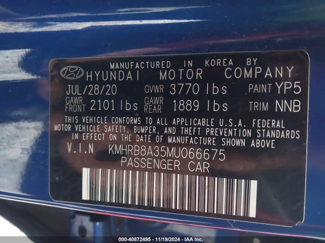 Hyundai Venue Se 2021 KMHRB8A35MU066675 Image 9