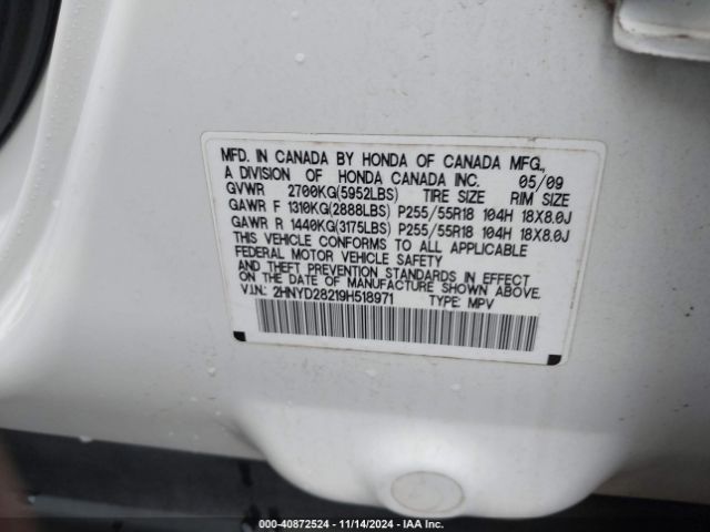 2009 ACURA MDX 2HNYD28219H518971 Photo 8