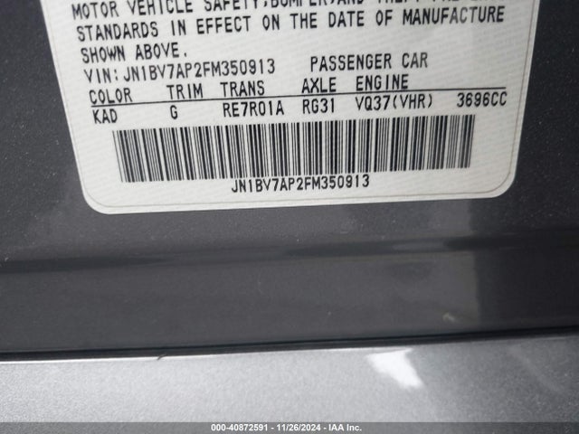 JN1BV7AP2FM350913 Infiniti Q50 SPORT