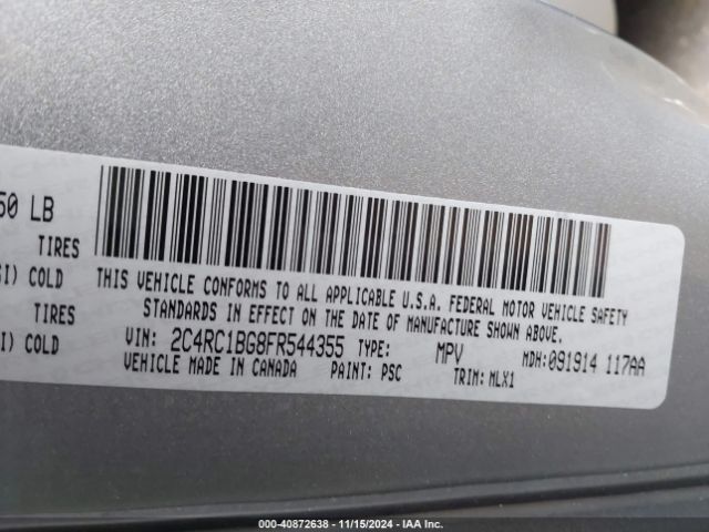 2015 CHRYSLER TOWN & COUNTRY 2C4RC1BG8FR544355 Photo 8