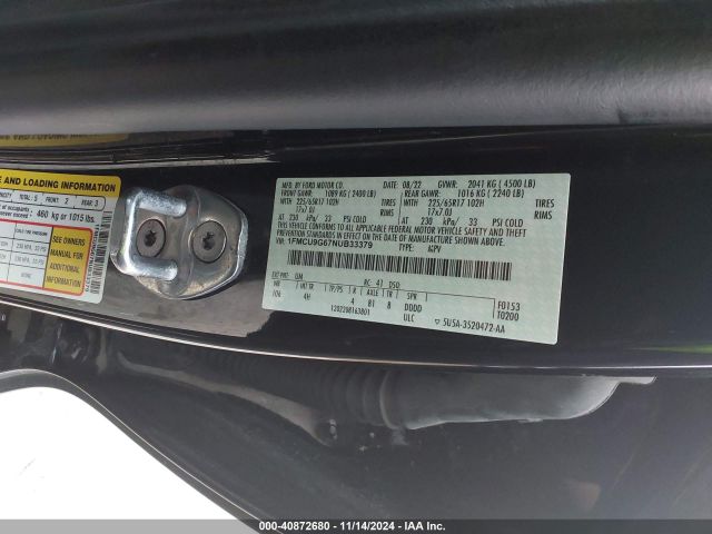 1FMCU9G67NUB33379 Ford ESCAPE SE