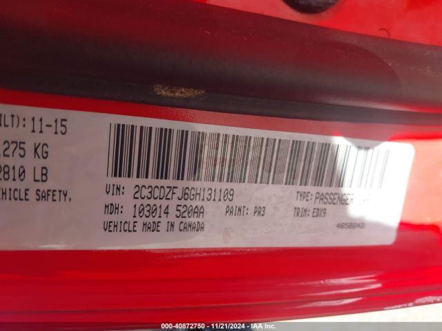2C3CDZFJ6GH131109 Dodge Challenger R/t Scat Pack