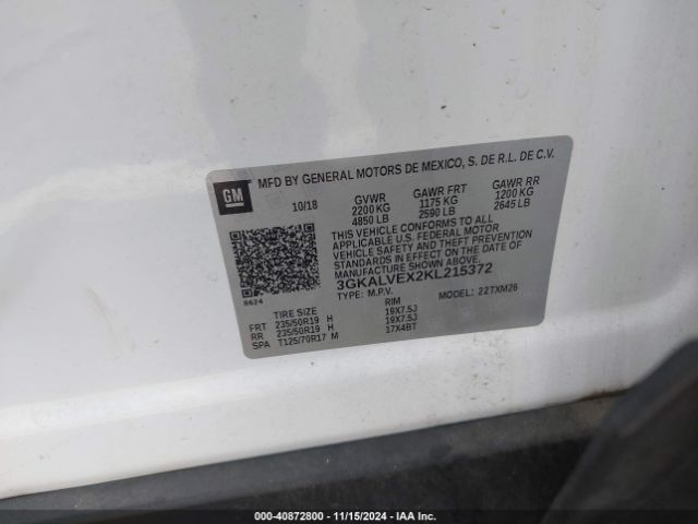 3GKALVEX2KL215372 GMC Terrain Slt