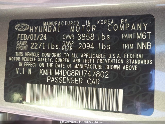Hyundai ELANTRA SEL 2024 KMHLM4DG8RU747802 Image 9