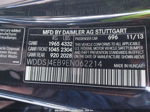 Mercedes-Benz CLA 250 2014 WDDSJ4EB9EN062214 Image 9