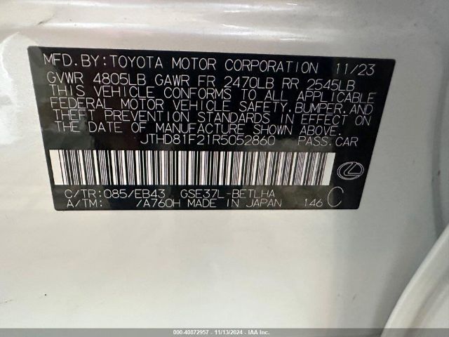 JTHD81F21R5052860 Lexus Is 300 Base (a6)