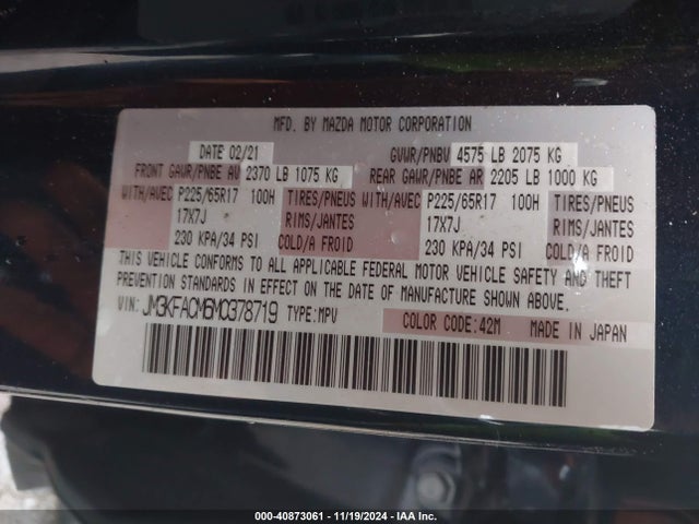 Mazda Cx-5 Touring 2021 JM3KFACM6M0378719 Image 9