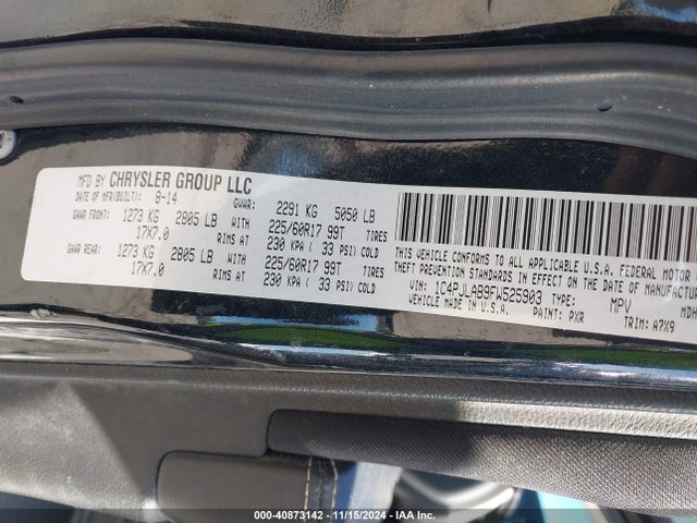 1C4PJLAB9FW525903 Jeep Cherokee Sport