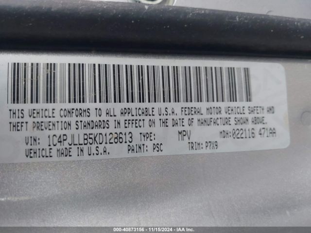 1C4PJLLB5KD128613 Jeep Cherokee Latitude Plus Fwd
