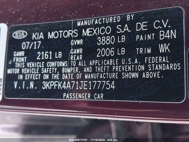 KIA FORTE LX 2018 3KPFK4A71JE177754 Image 9