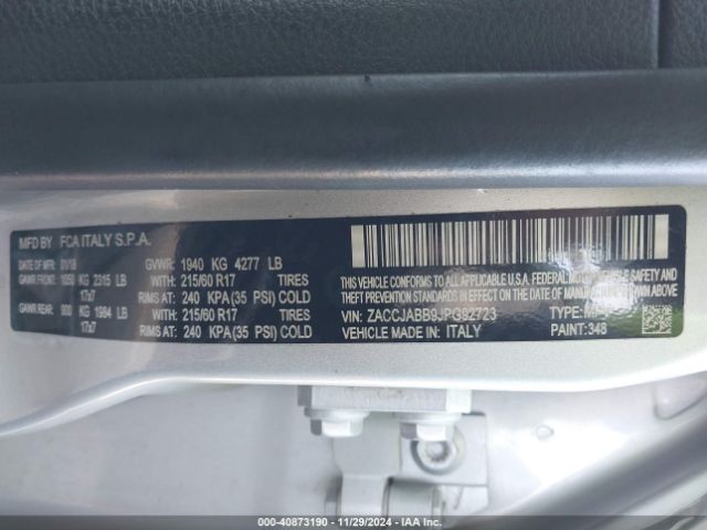 ZACCJABB9JPG92723 Jeep Renegade Latitude Fwd