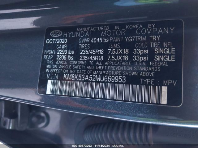 KM8K53A52MU669953 Hyundai Kona Ultimate