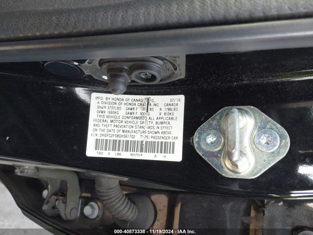 Honda Civic Lx 2016 2HGFC2F58GH561702 Image 9