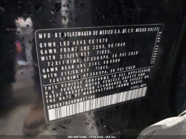 3VV5X7B26RM017180 Volkswagen Taos 1.5t S