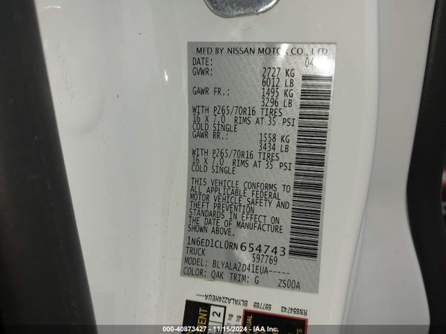 Nissan Frontier S 4x2 2024 1N6ED1CL0RN654743 Image 9