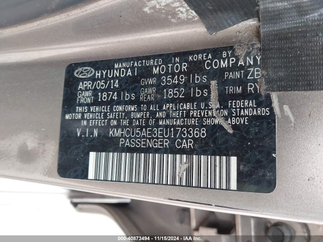 Hyundai ACCENT SE 2014 KMHCU5AE3EU173368 Image 9