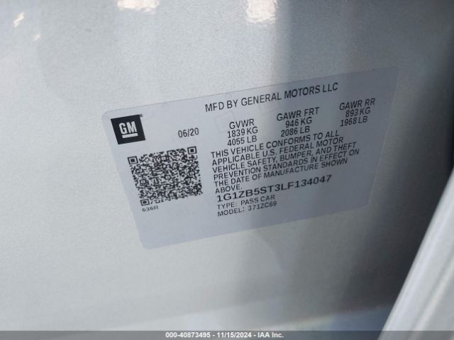 1G1ZB5ST3LF134047 Chevrolet Malibu Fwd Ls