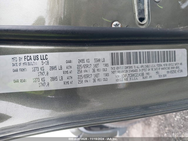 Jeep 2019 2019 1C4PJMCB0KD214188 Image 9