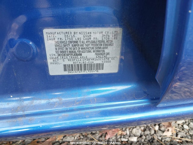 Nissan Versa 1.6 Sv 2015 3N1CN7AP7FL935498 Image 9