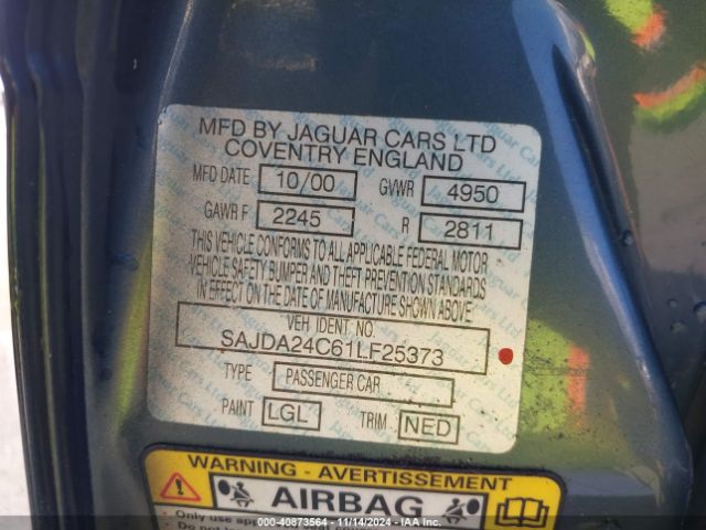 2001 JAGUAR XJ8 SAJDA24C61LF25373 Photo 8