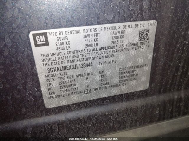 3GKALMEX3JL128444 GMC Terrain Sle