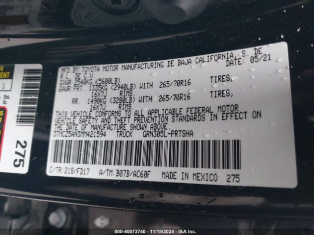 3TMCZ5AN3MM421594 Toyota Tacoma Trd Off-road
