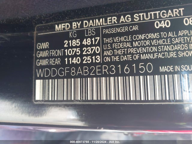 WDDGF8AB2ER316150 Mercedes-Benz C 300 Luxury 4matic/sport 4matic