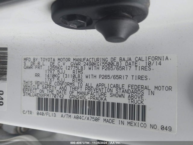 Toyota Tacoma Double Cab/trd Pro 2015 3TMLU4ENXFM170742 Image 9