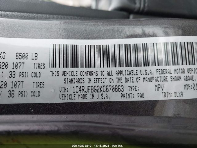1C4RJFBG2KC670863 Jeep Grand Cherokee Limited 4x4