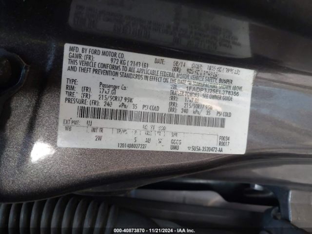 1FADP3J25EL378356 Ford Focus Titanium