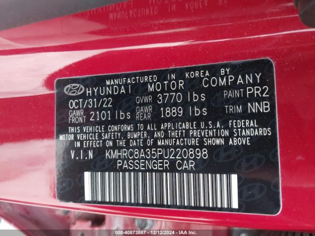 KMHRC8A35PU220898 Hyundai Venue Limited