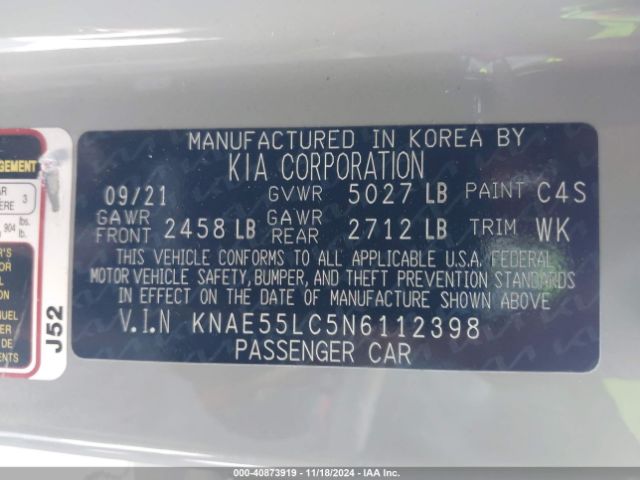 KNAE55LC5N6112398 KIA Stinger Gt2