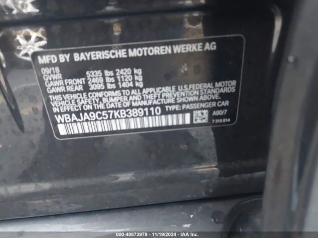 WBAJA9C57KB389110 BMW 530e Iperformance