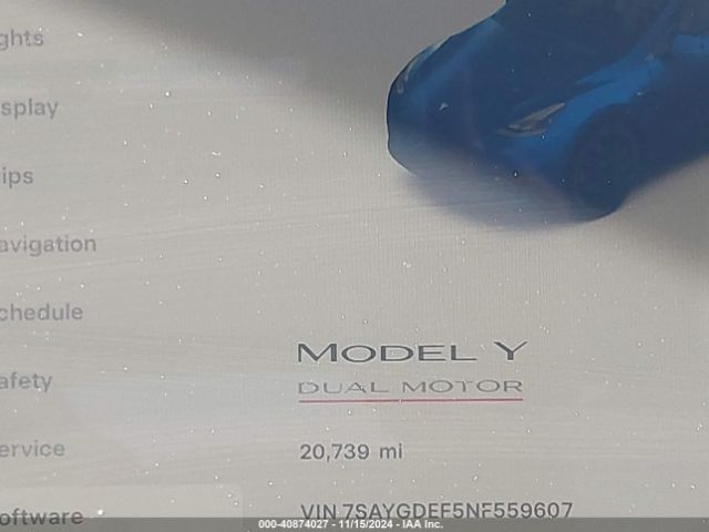 7SAYGDEF5NF559607 Tesla Model Y Performance Dual Motor All-wheel Drive