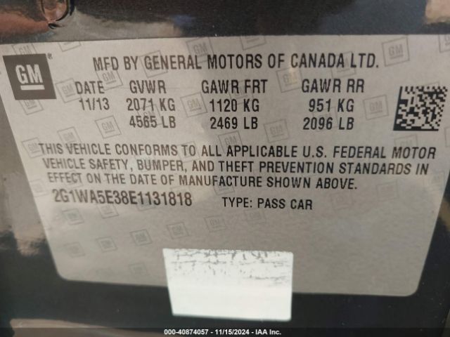 2G1WA5E38E1131818 Chevrolet Impala Limited Ls
