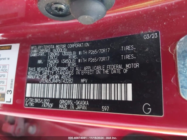 Toyota 4runner Sr5 Premium 2023 JTENU5JR4P6143282 Image 9