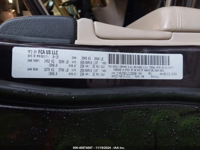 1C4RJFBG1LC122208 Jeep Grand Cherokee Limited 4x4